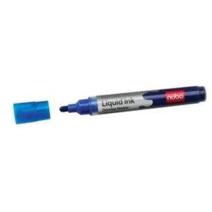 image of Nobo Drymarker for Drywipe Flipchart and OHP Bullet Tip Blue Pack of 12 Markers