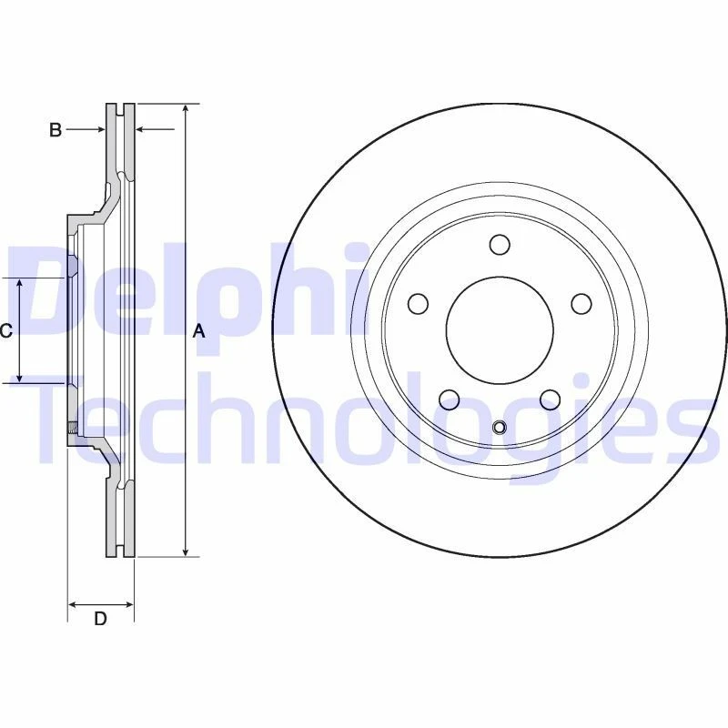 Image of DELPHI Brake disc DELPHI BG4693C