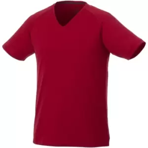 Image of Elevate Mens Amery Short Sleeve Cool Fit V-Neck T-Shirt (2XL) (Red)