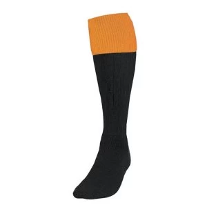 Image of Precision Turnover Football Socks Black/Amber UK Size 7-11