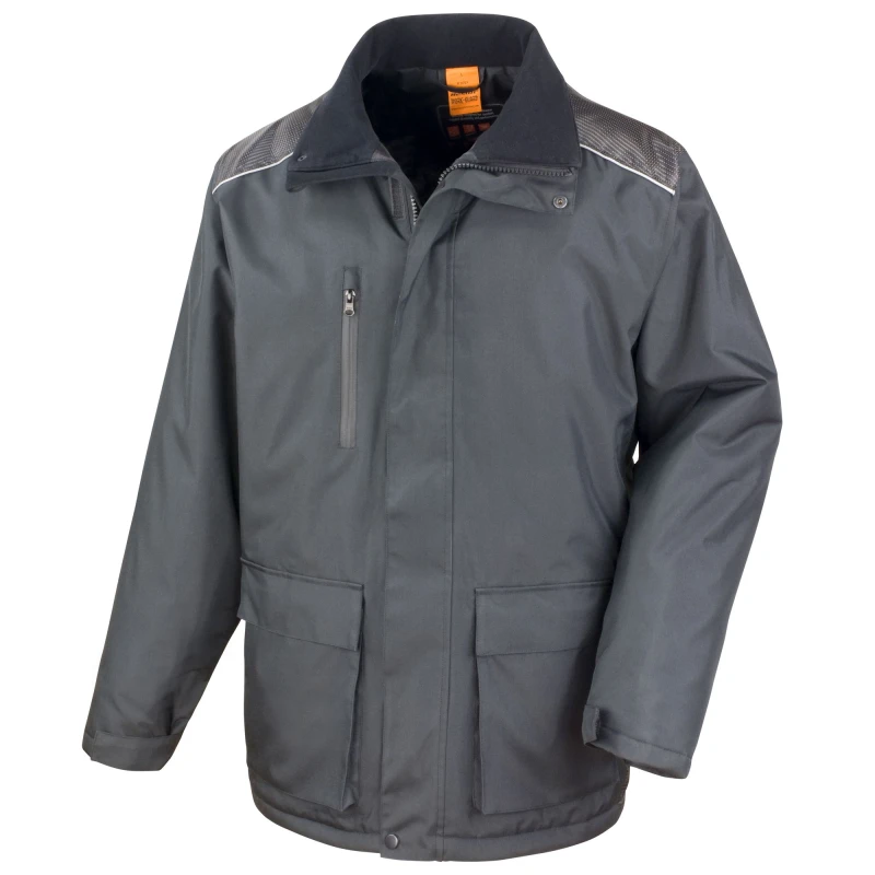 Image of Result Result Men Work-Guard Vostex Long Coat Workwear (Waterproof & Windproof) in Black Size: 2X-large Black XXL Male 5054171286416