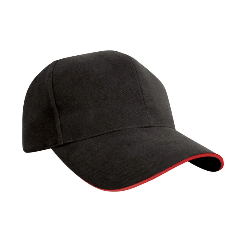 Image of Result Result Men Heavy Brushed Cotton Baseball Cap in Black One Size Male 5063470682560