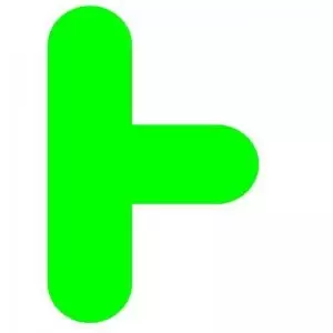 Image of Green Symbol ”T” Floor Graphic adheres to most