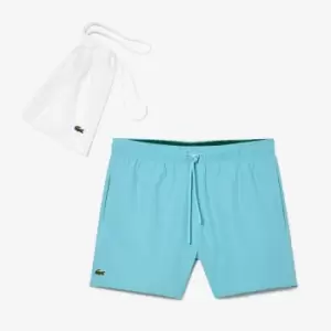 image of Lacoste Logo-Appliqued Shell Swim Shorts - 4/M