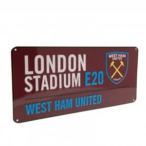 Image of West Ham United FC Burgundy Street Sign