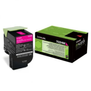 Image of Lexmark 702HM Magenta Laser Toner Ink Cartridge