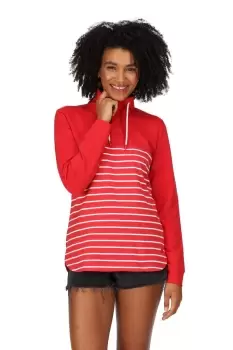 Image of Striped Coolweave Cotton 'Bayla' Half Placket Fleece