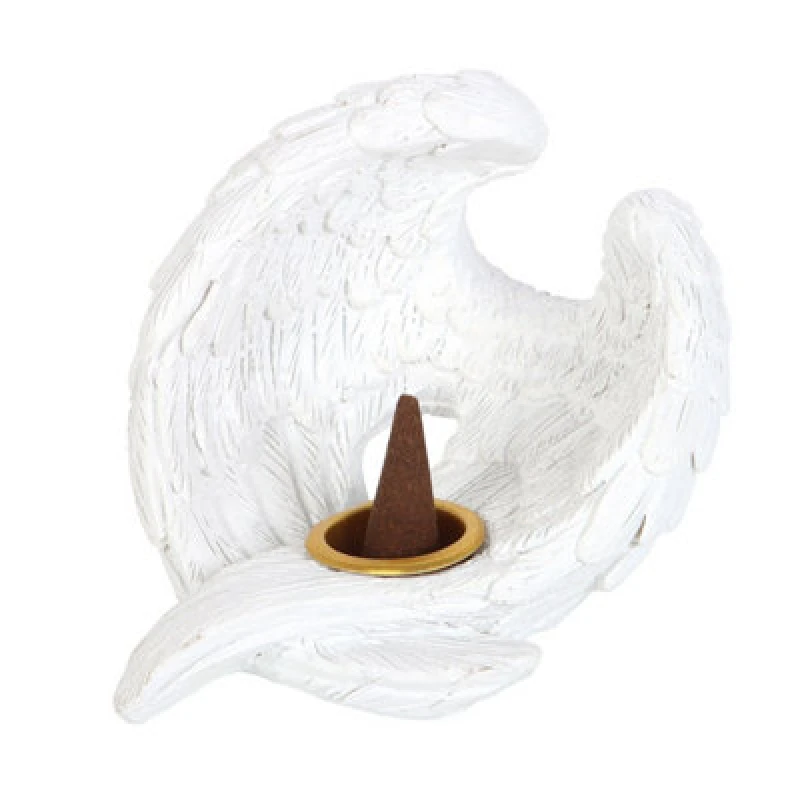 Image of Something Different Something Different Resin Angel Wings Incense Cone Holder in White White One Size Unisex 5063470724505