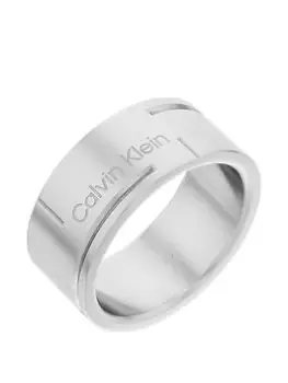 Image of Calvin Klein Grid Mens Ring, Silver, Size Large, Men