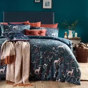 Image of Richmond Botanical Woodland Duvet Cover Set Midnight Blue