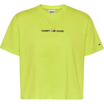 Image of Tommy Jeans Tommy Jeans Boxy Linear Logo T-Shirt - Neo Lime