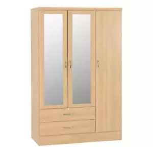 image of Seconique Nevada 3 Door 2 Drawer Wardrobe - Sonoma Oak Effect