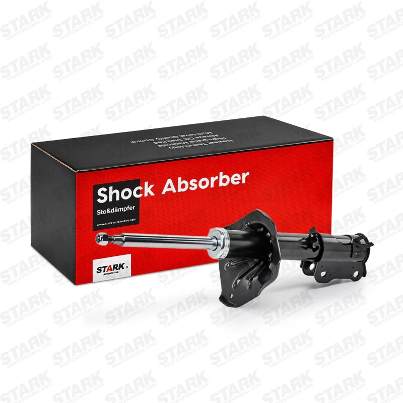 Image of STARK SKSA-0131138 Shock absorber Front Axle Right, Gas Pressure, Twin-Tube, Suspension Strut, Bottom Clamp Shock Absorber (854)