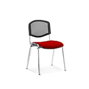 Image of Dynamic Stacking Chair Without Arms Fabric ISO Seat Bergamot Cherry Pack of 4