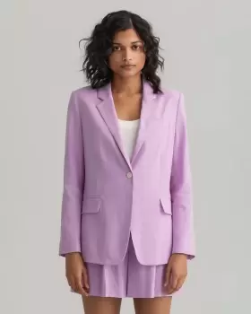 Image of GANT Women Straight Fit Stretch Linen Blazer (40)