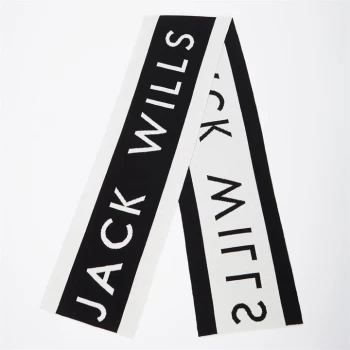 image of Jack Wills Unisex Ski Logo Scarf - Black