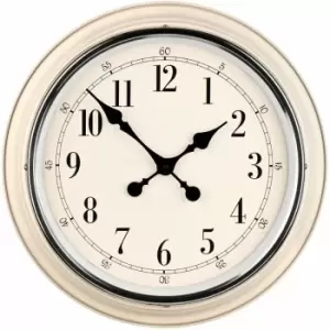 image of Metal Ivory and Chrome Finish Wall Clock - Premier Housewares