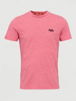 Image of Superdry Ol Vintage Embroidery T-Shirt, Pink Size M Men