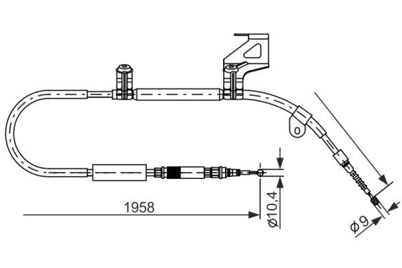 Image of Bosch 1 987 477 604 Brake Cable 1958mm Cable,parking brake (124)