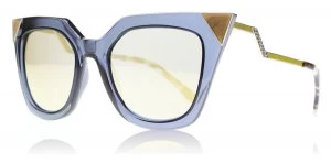 Image of Fendi 0060/s Sunglasses Crystal Blue / Yellow / Tortoise / Gold MSU MV 52mm