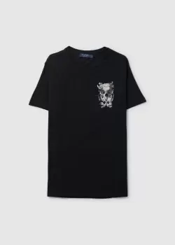 Image of Religion Mens Butterlfy Skull T-Shirt In Black