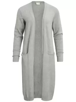 image of VILA Long Knitted Cardigan Women Grey