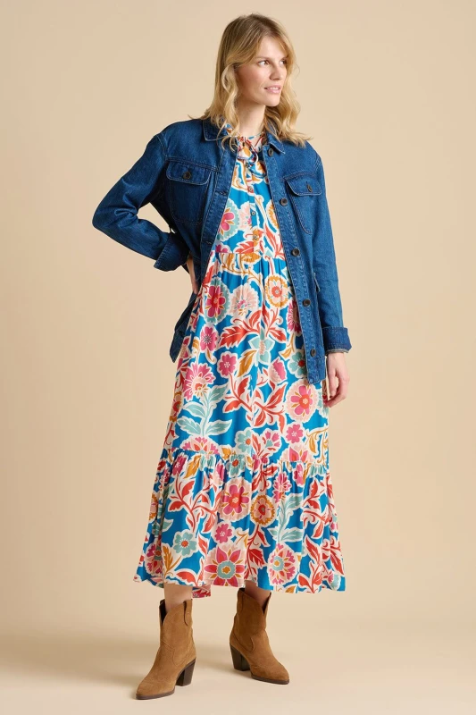 Image of Brakeburn Womens Full Bloom Maxi Dress Size: 10 Multicolor Female 10
