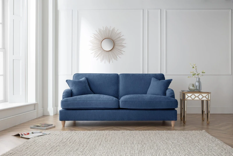 Image of The Great Sofa Company Orla 3 Seater Sofa Manhattan Navy Navy Unisex