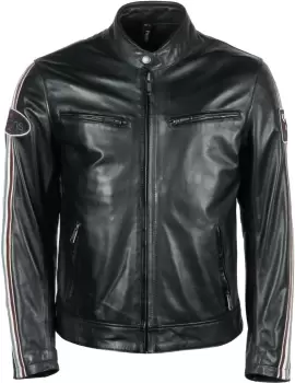 Image of Helstons Race Motorcycle Leather Jacket, black, Size 2XL, black, Size 2XL