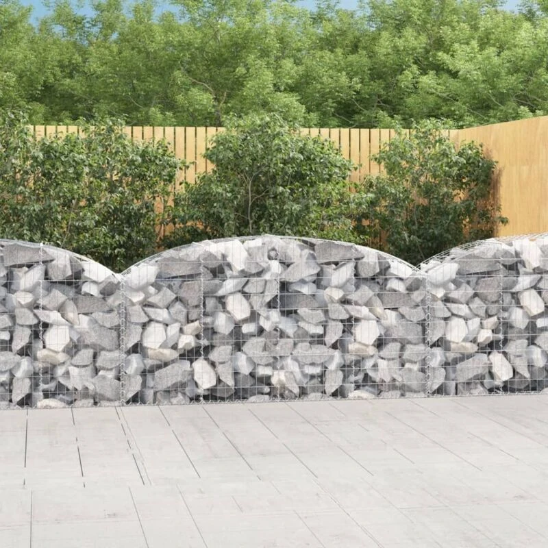 Image of VIDAXL Arched Gabion Basket 200x50x80/100cm Galvanised Iron Vidaxl 8720845651374