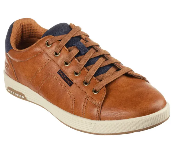 Image of Skechers 6 Eyelet Smooth Toe Lace Up Court Trainers Mens Court Trainers 7 (41) Brown 12900069270