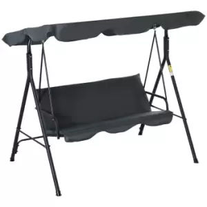 Image of Outsunny Hammock Swing Chair 3-seater Patio Bench Garden - Dark Grey