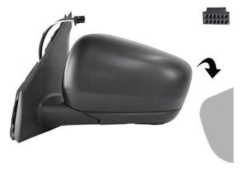 Image of VAN WEZEL 4415803 Wing mirror * HAGUS * Left, black, Convex Outside Mirror (50)
