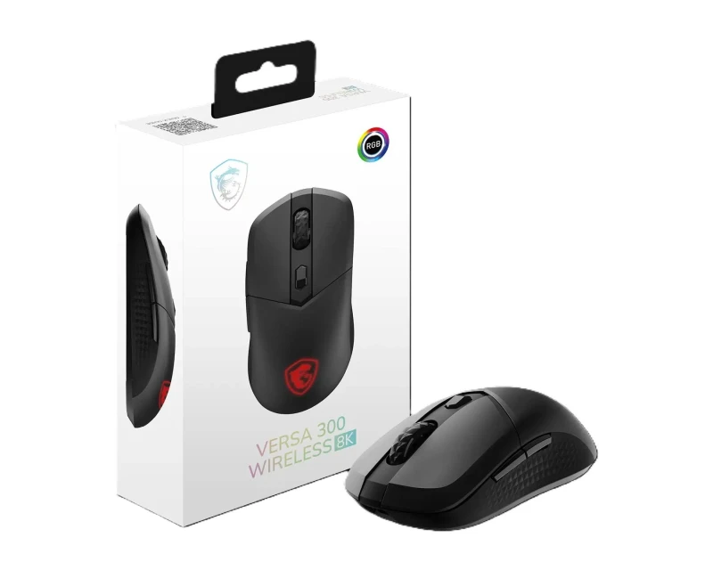 Image of MSI VERSA 300 WIRELESS 8K 26,000 DPI 66g 8K Polling Gaming Mouse - Black