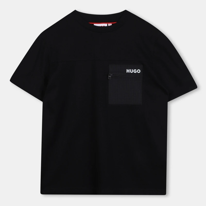 Image of Hugo Kids Pocket T-Shirt Black 09B male 14Y