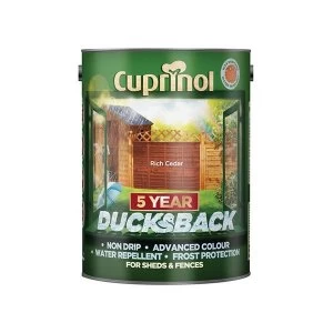 Image of Cuprinol Ducksback 5 Year Waterproof for Sheds & Fences Autumn Brown 5 Litre