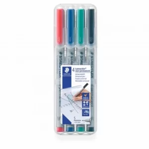Image of Staedtler Lumocolour Non-Permanent Markers Super Fine Pack of 4