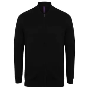 image of Henbury Unisex Knitted Bomber Jacket (L) (Black)