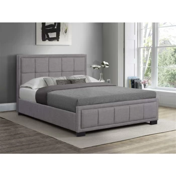 Image of Birlea - Hannover Grey Fabric Upholstered Bed Frame 4ft Small Double 120 cm
