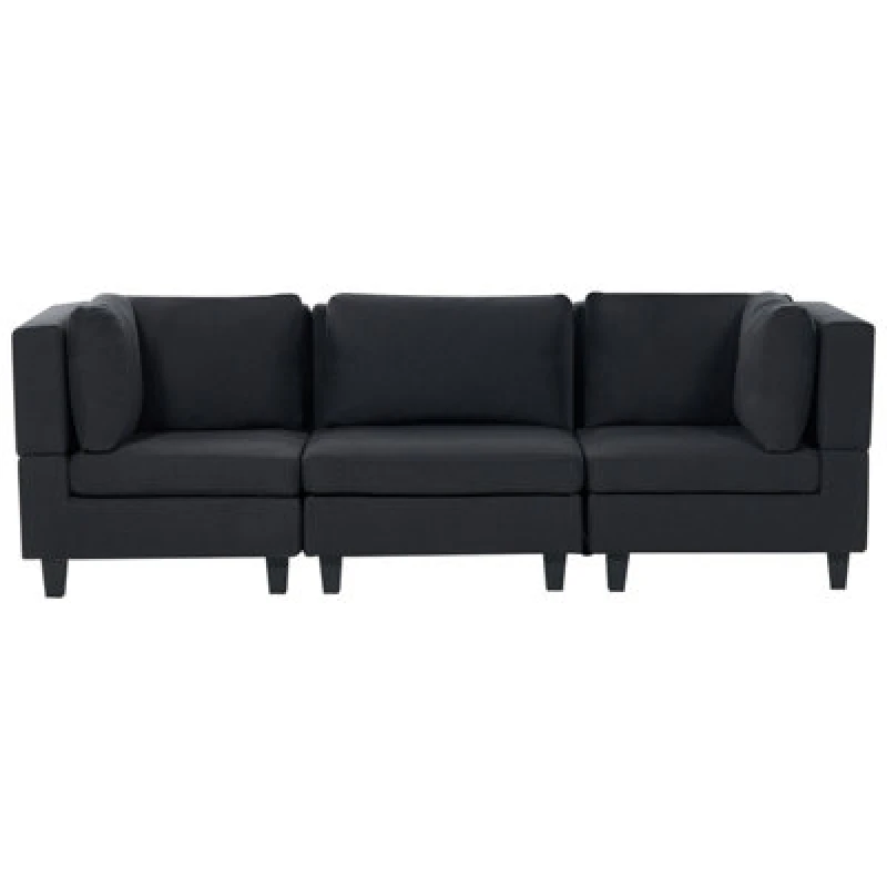 Image of Beliani Modular Sofa 3 Seater Unstad Fabric Black