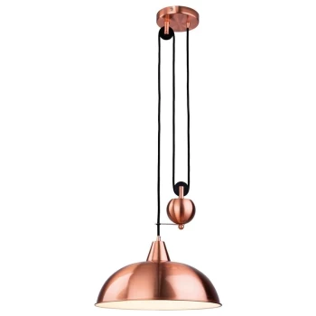 image of Firstlight - Century - 1 Light Rise & Fall Dome Ceiling Pendant Brushed Copper, E27