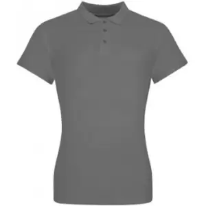 Image of Awdis Womens/Ladies Pique Cotton Polo Shirt (L) (Charcoal Grey)