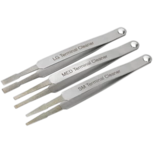 Image of Sealey 3 Piece Diamond Grip Terminal Cleaner Set