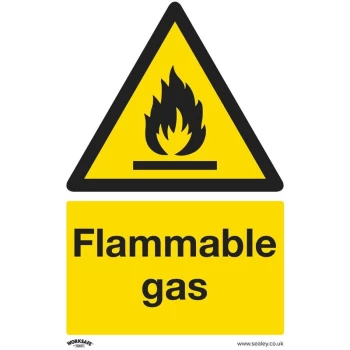 image of Sealey - SS59V1 Warning Safety Sign - Flammable Gas - Self-Adhesive Vinyl