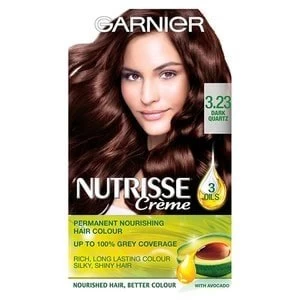 image of Garnier Nutrisse 3.23 Dark Quartz Brown Permanent Hair Dye Brunette