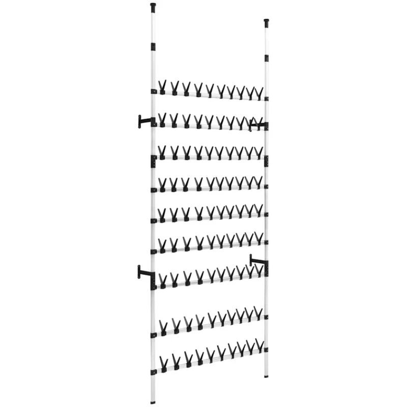 Image of VIDAXL Telescopic Shoe Rack with Rods Aluminium vidaXL 8720286041765