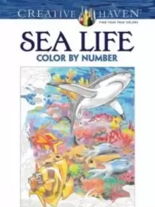 image of Creative Haven Sea Life Color by Number Coloring Book