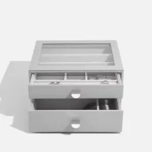 image of Stackers Classic 2 Set Jewellery Drawers - Pebble Grey