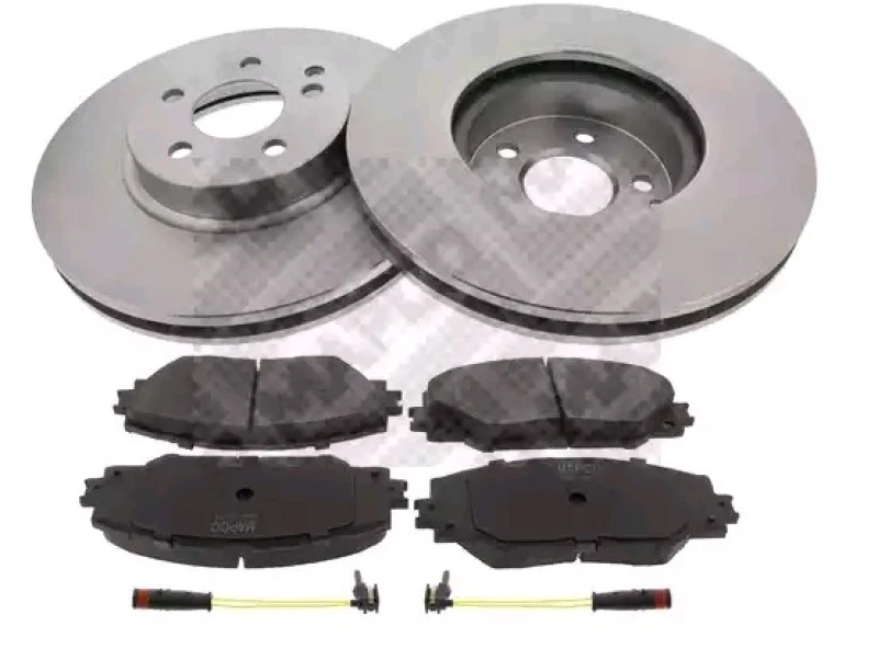 Image of MAPCO 47798 Brake disc and pads set Front Axle, Brake Disc Type: Vented, incl. wear warning contact Brake Set,disc brakes (3405)