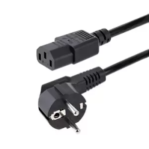 Image of StarTech.com 1m (3ft) Computer Power Cord 18AWG EU Schuko to C13 Power Cord 250V 10A Black Replacement AC Cord TV/Monitor Power Cable Schuko CEE 7/7 t